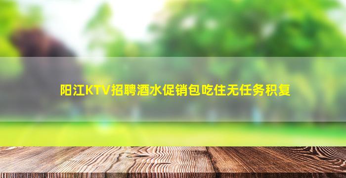 阳江KTV招聘酒水促销包吃住无任务积复
